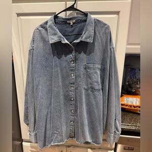 Maurices Blue Denim Button Down